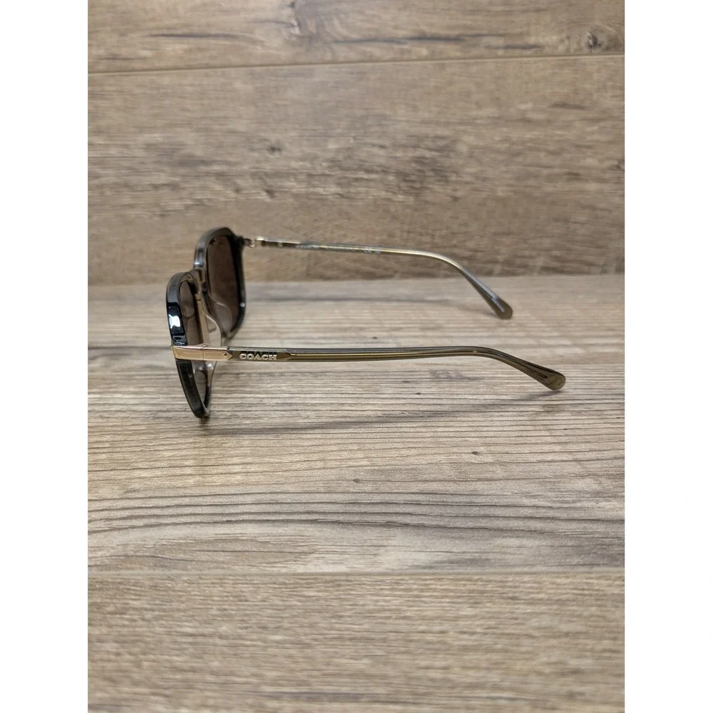 Coach HC8383U CL912 Transparent Green‎ Tan Sunglasses 55-18-145 w Case
